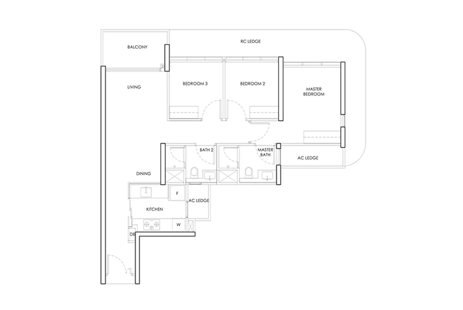 Bedok Rise Residences Floor Plan 3 Bedroom