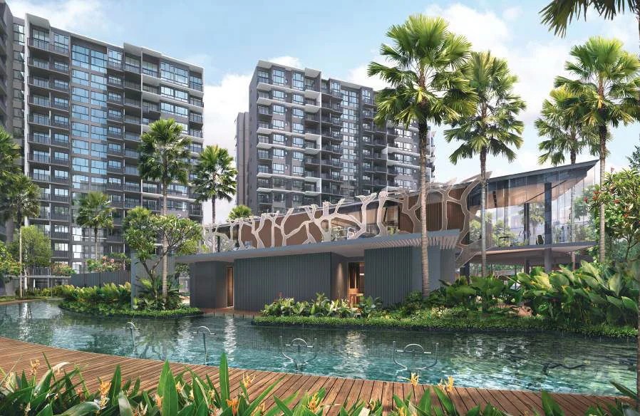 Bedok Rise Residences — arrival court and landscaped entrance artist's impression, Tanah Merah Singapore
